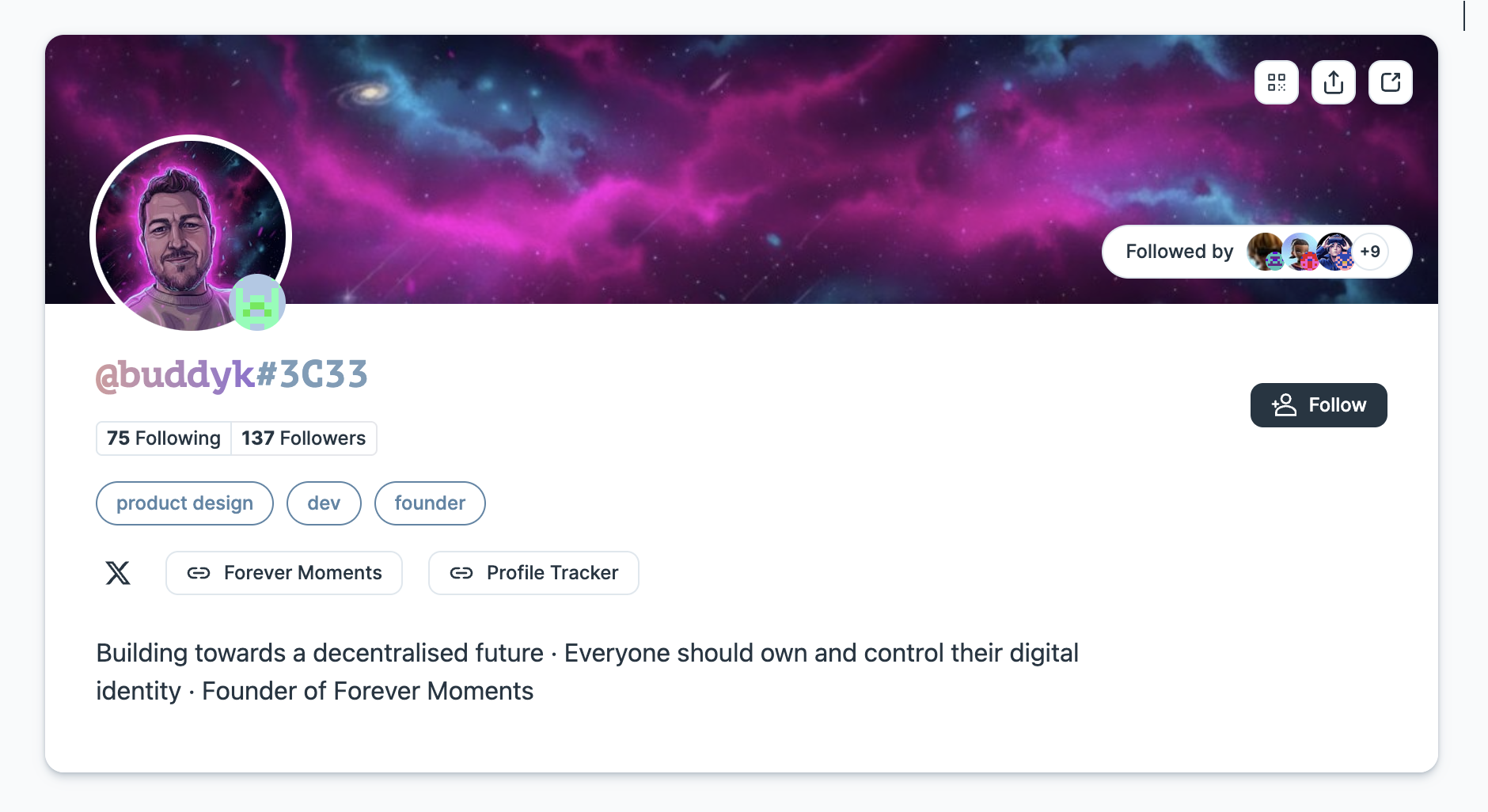 Universal Profile with pictures and infos on wallet.universalprofile.cloud