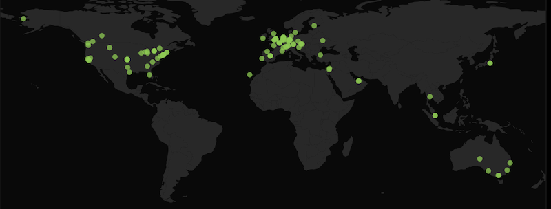 A map of the LUKSO mainnet network with genesis validators.